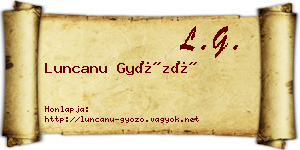 Luncanu Győző névjegykártya
